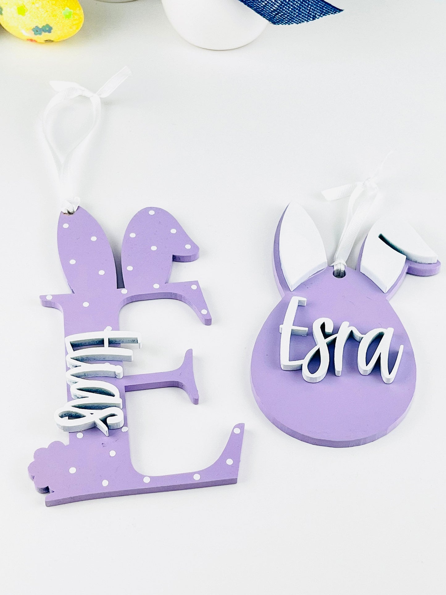 Personalized Easter Name Sign: Wooden Bunny Letter, Kids Decor