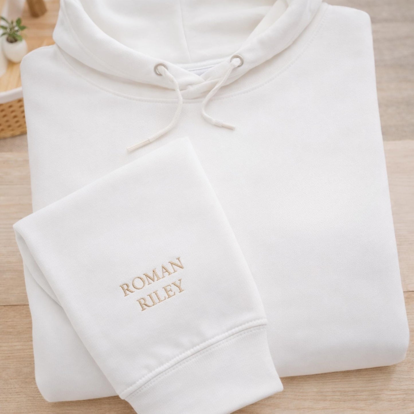Custom Embroidered Name Sleeve Hoodie - Personalized Father's Day Gift