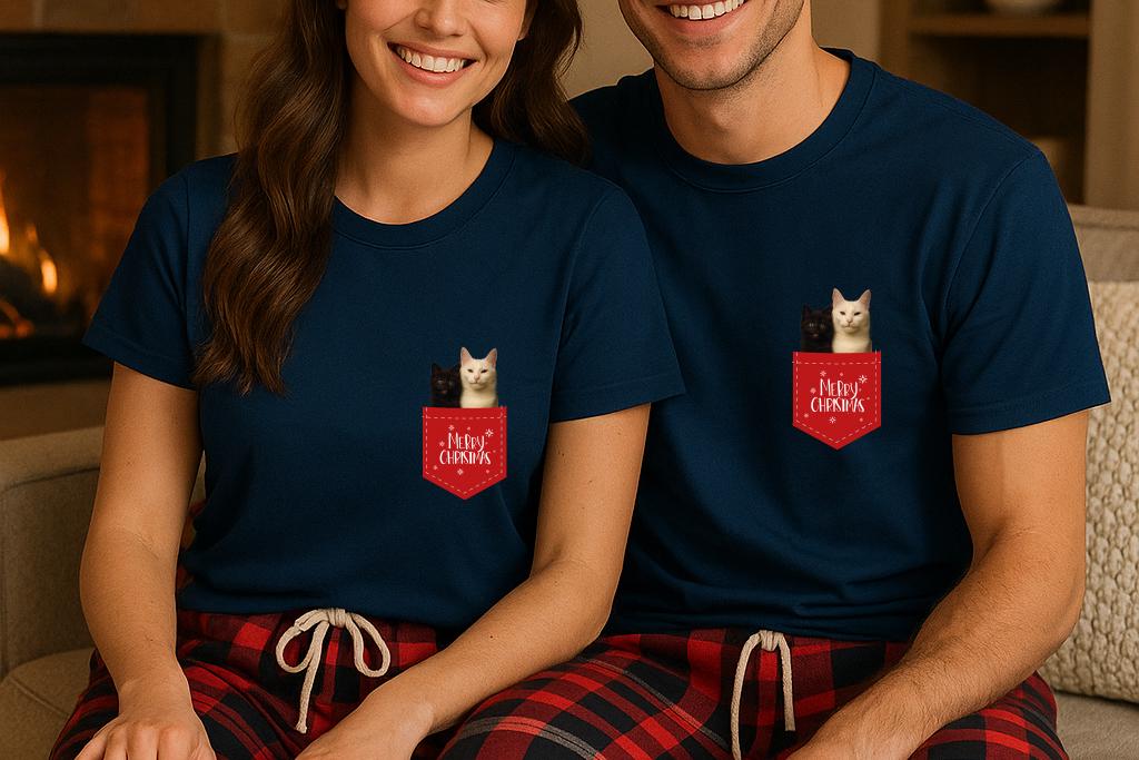 Custom Pet Photo Christmas Pajamas | Tartan Flannel Bottoms