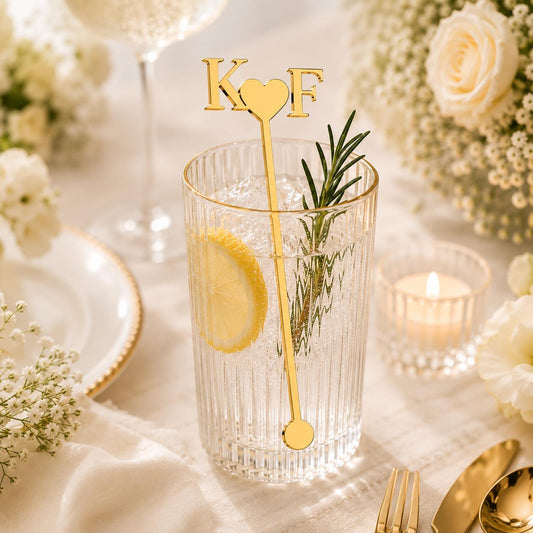 Personalized Drink Stirrers | Custom Wedding Cocktail Stirrers | Monogram Acrylic Drink Sticks | Signature Drink Decor