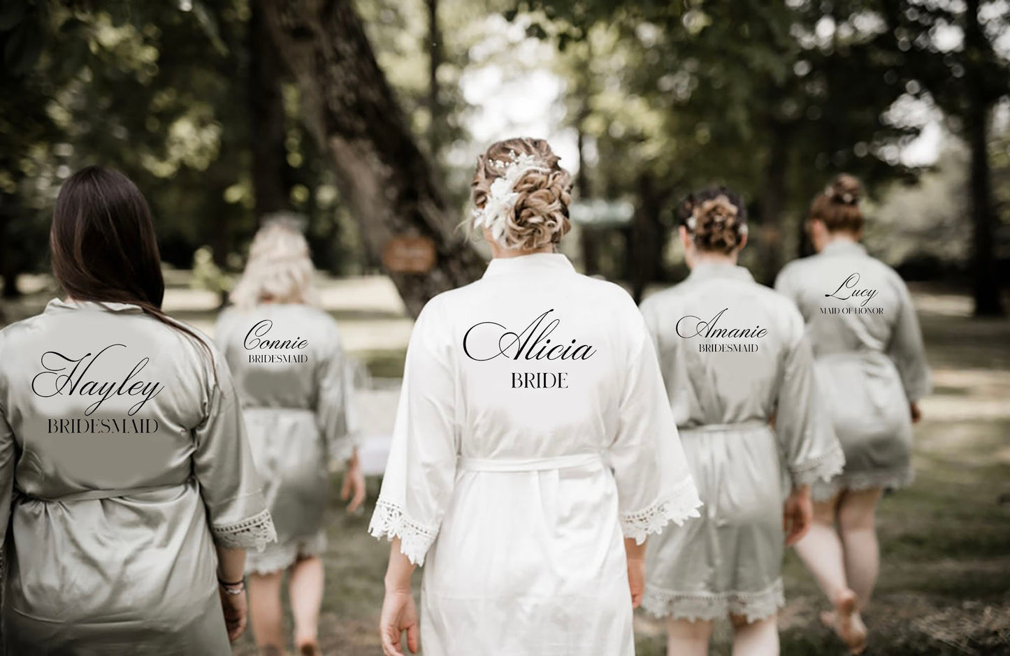 Personalized Satin Bridal Robe: Burgundy Silky Wedding Kimono