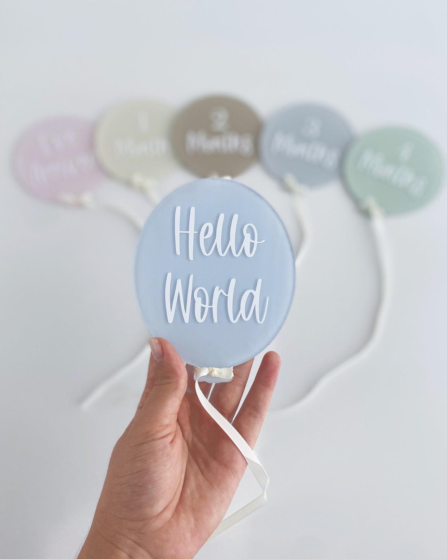Acrylic Baby Milestone Markers, Hot Air Balloon Theme, New Baby Gift