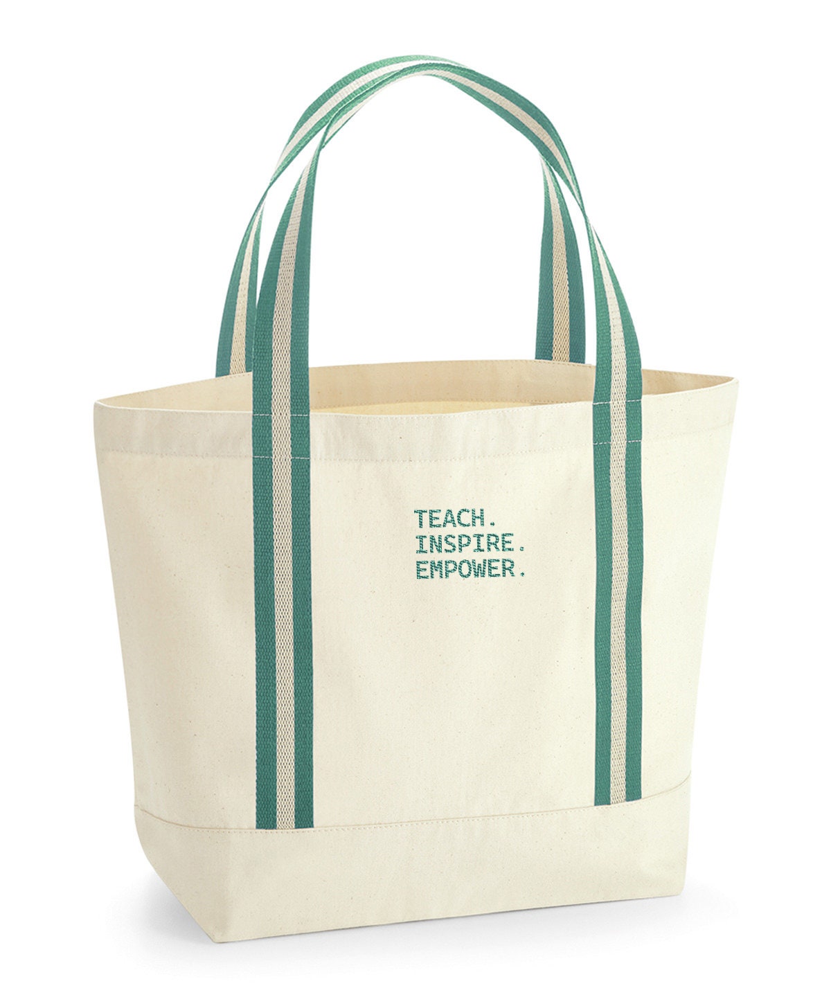 Embroidered Teacher Tote Bag: Personalized Organic Cotton Canvas Gift
