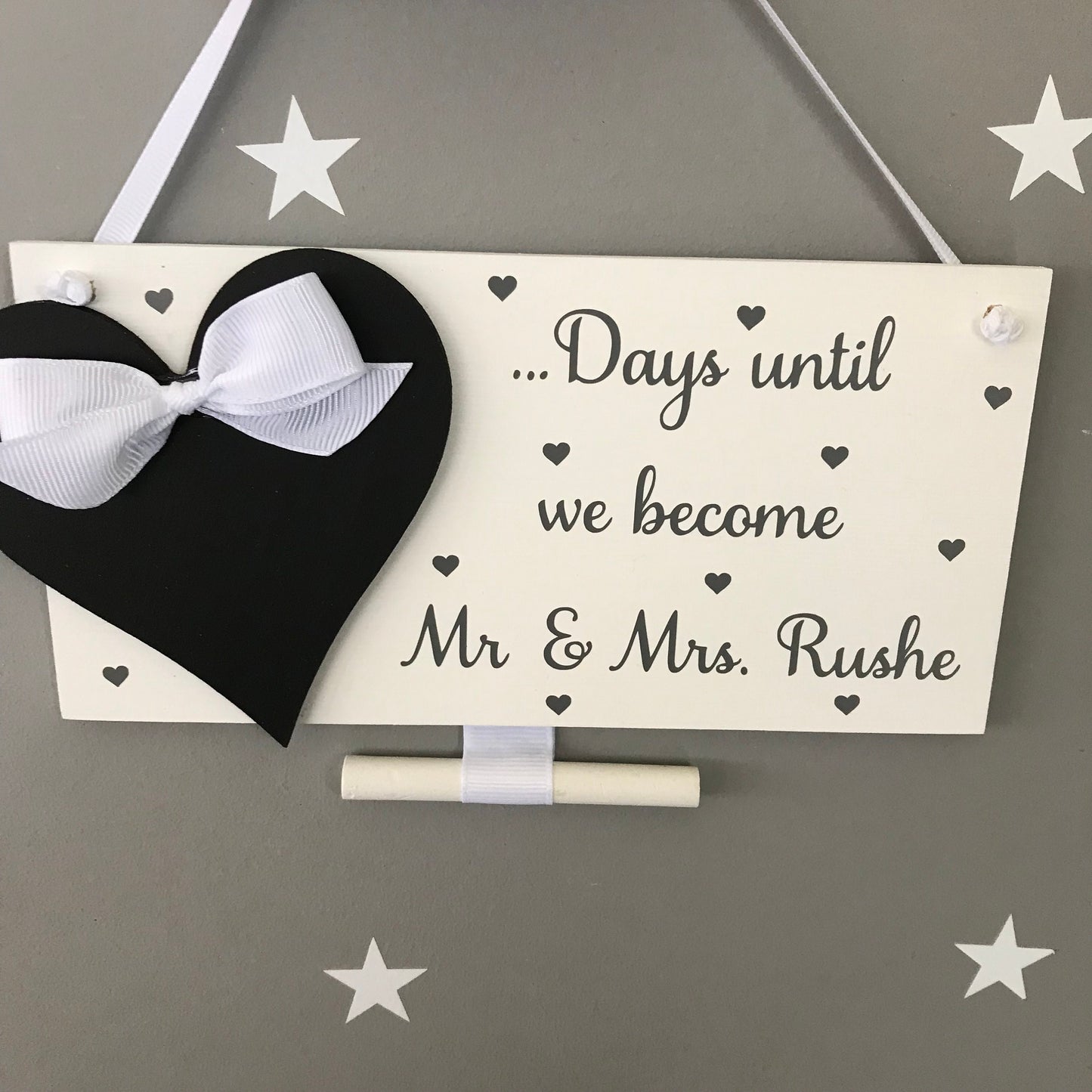Personalized Wedding Countdown Sign: Mr & Mrs, Days Until I Do
