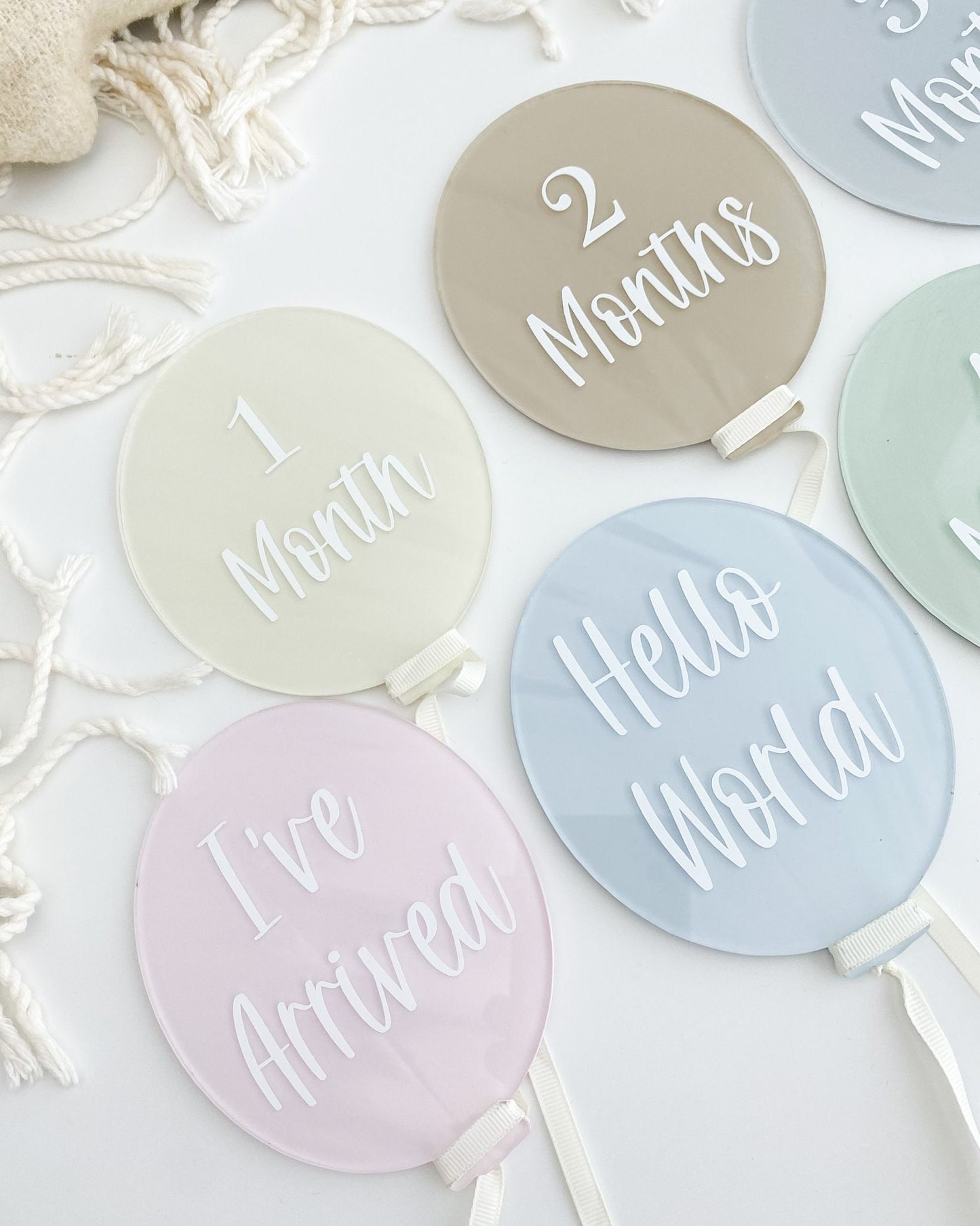 Acrylic Baby Milestone Markers, Hot Air Balloon Theme, New Baby Gift