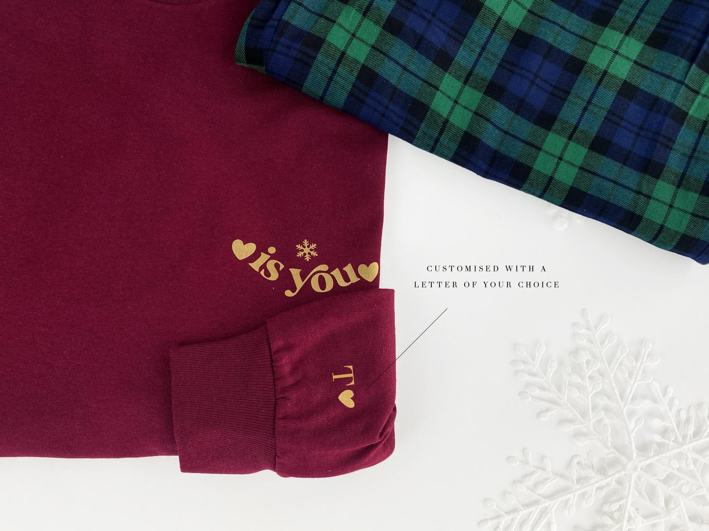 Couples Christmas Pyjamas: Matching Long Sleeve Tartan Set
