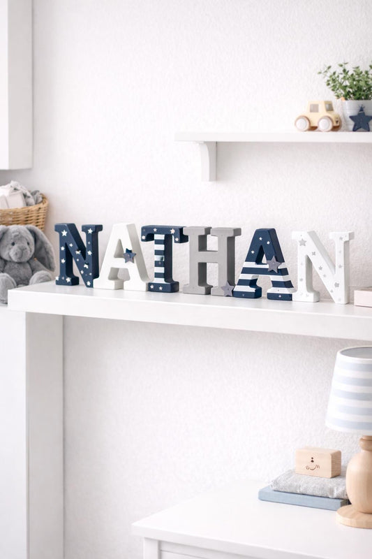 Personalized Wooden Name Sign - Nursery Wall Decor, Custom Kids Room Letters