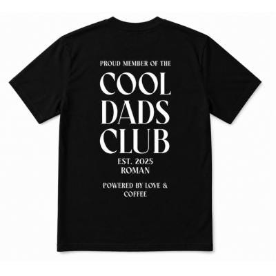 Cool Dads Club Papa T-Shirt Personalised with Names, First Father’s Day Gift, Custom Dad Shirt, New Dad Baby Announcement Tee