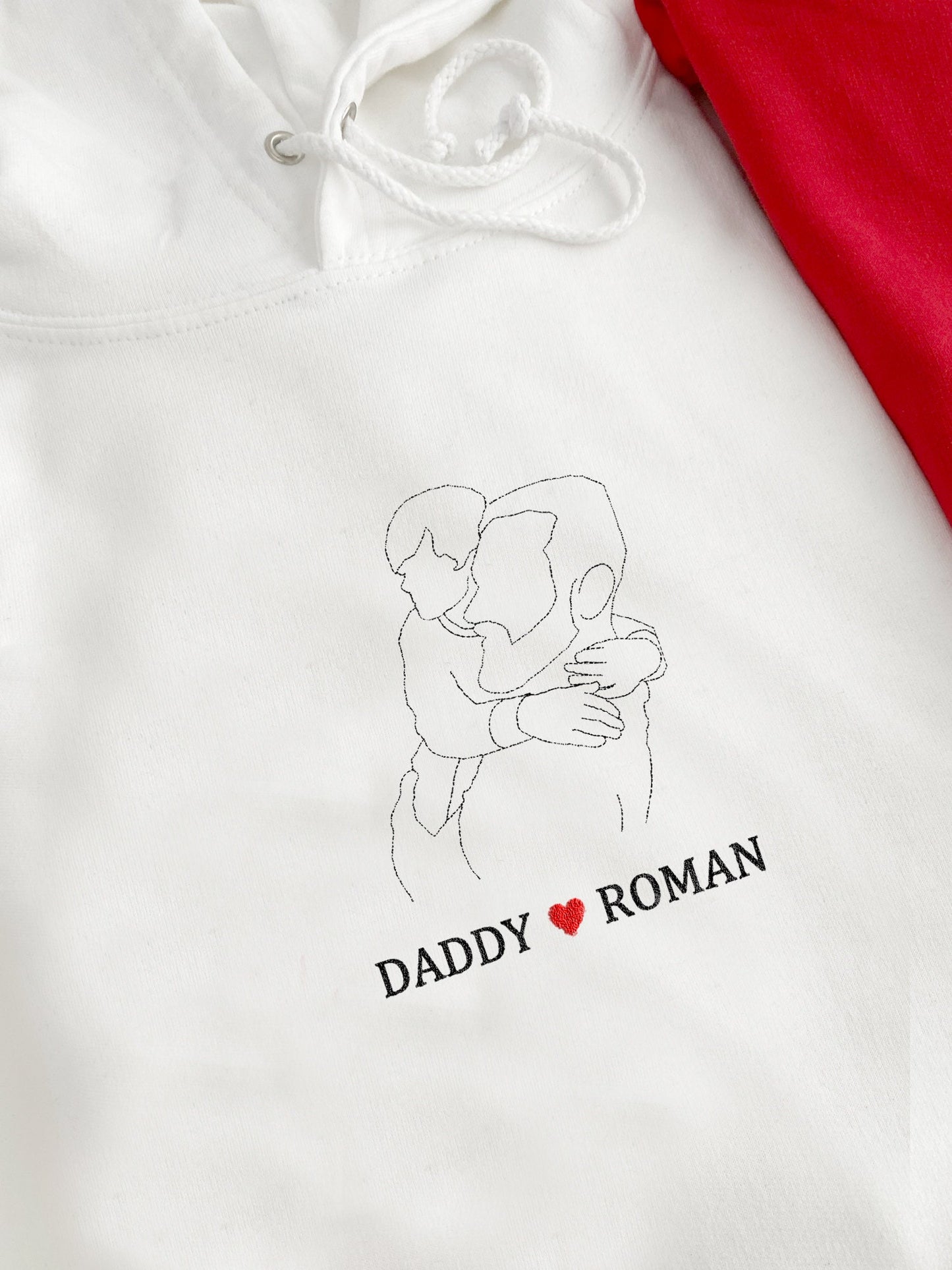 Embroidered Photo Outline Hoodie, Personalized Gift