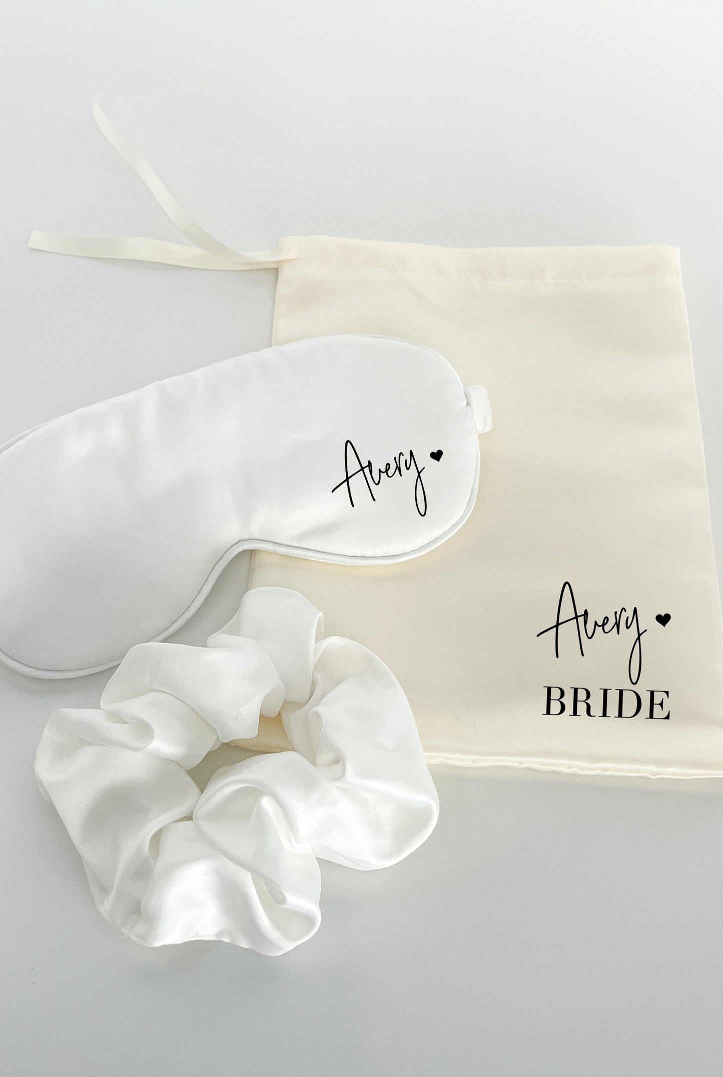 Custom Satin Eye Mask & Scrunchie Set: Bridesmaid Proposal Gift