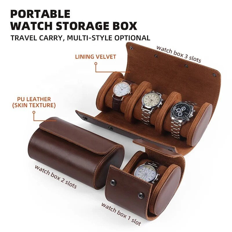 Personalized Leather Watch Box, Custom Father's Day Gift