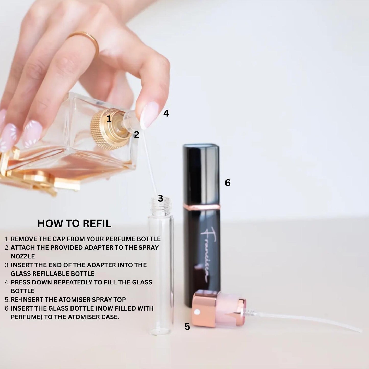 Personalized Perfume Bottle, Bridesmaid Maid of Honour Gift, Custom Engraved Refillable Keepsake