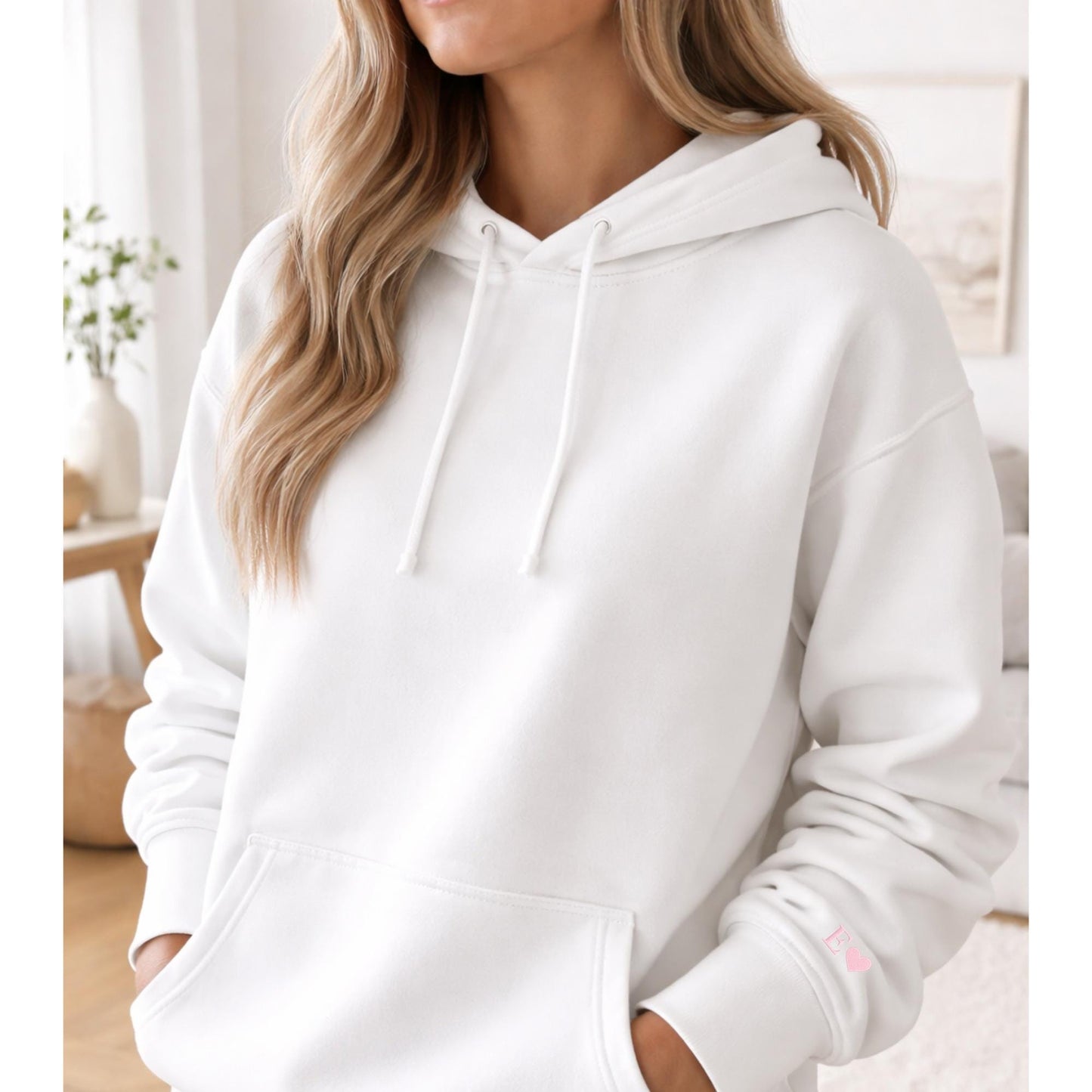 Custom Embroidered Mum Hoodie: Personalized Kids Names, Heart Sleeve