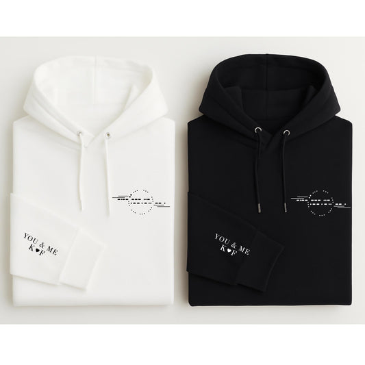 Custom morse code Couple Hoodie Soulmate king and queen, hidden message, his and hers, better together matching sweatshirt boyfriend husband