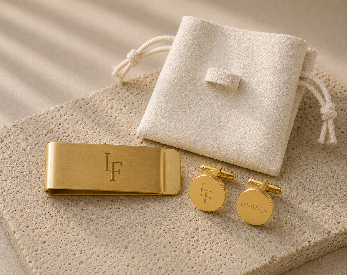 Personalised Engraved Money Clip for Men – Custom Monogram, Initials or Logo | Gift for Him
