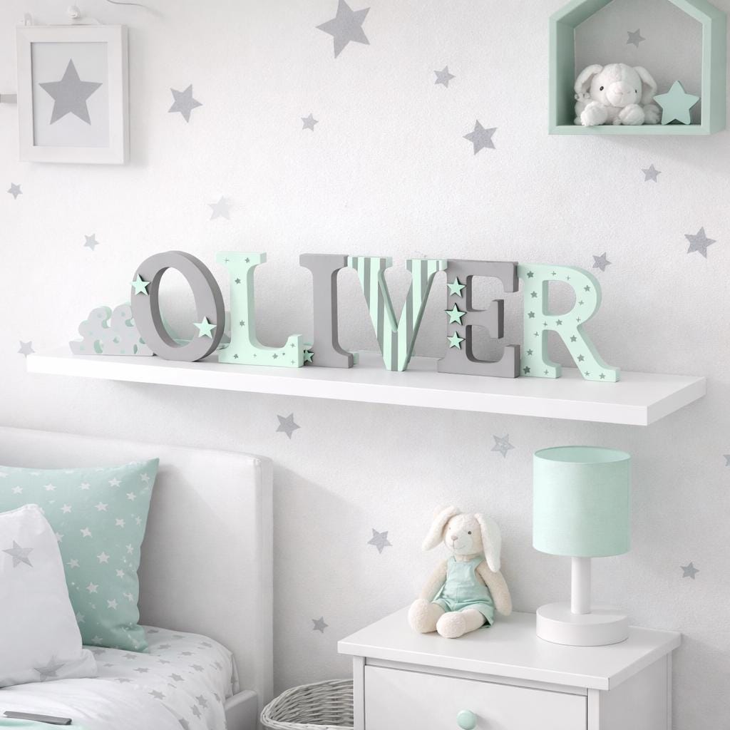Wood Name Letters, name sign kids room, Custom Nursery Decor