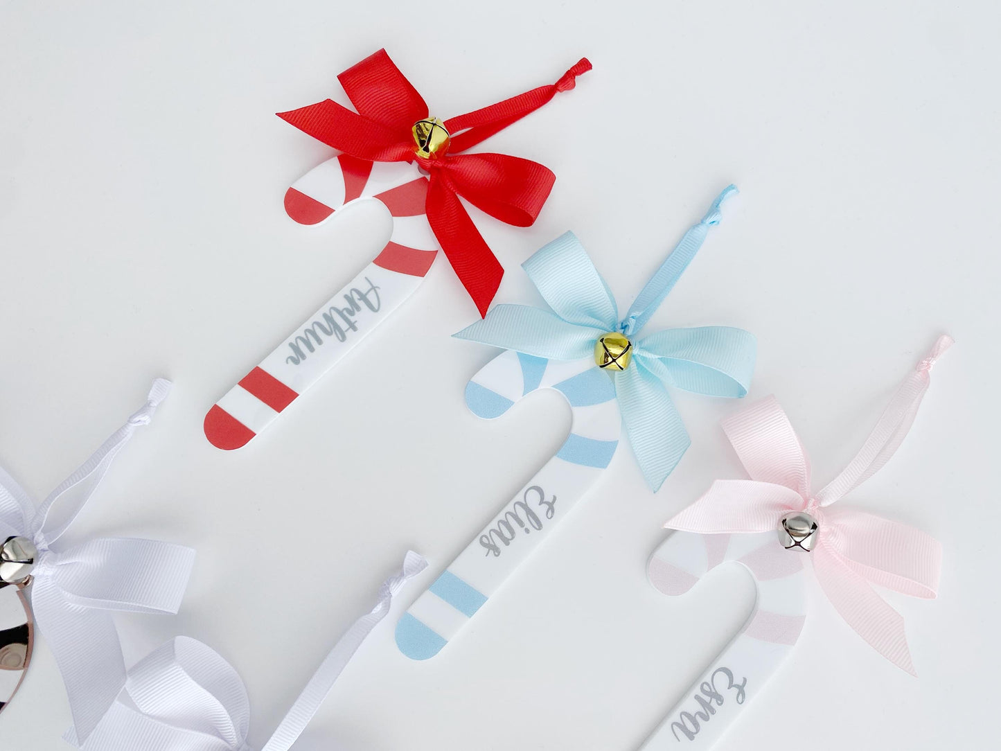 Personalized Candy Cane Christmas Ornament: Striped Acrylic Bauble