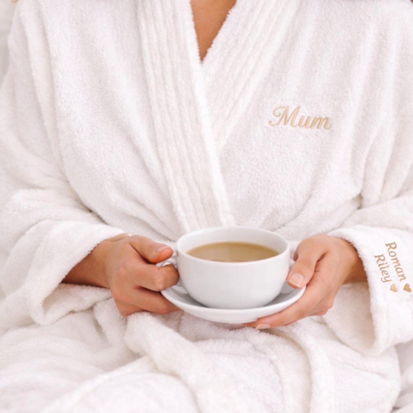 Embroidered Terry Towelling Bath Robe, Personalized Mother's Day Gift