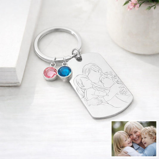 Mothers day keyring for Nana, Nanny, Grandmother with grandchildren photo