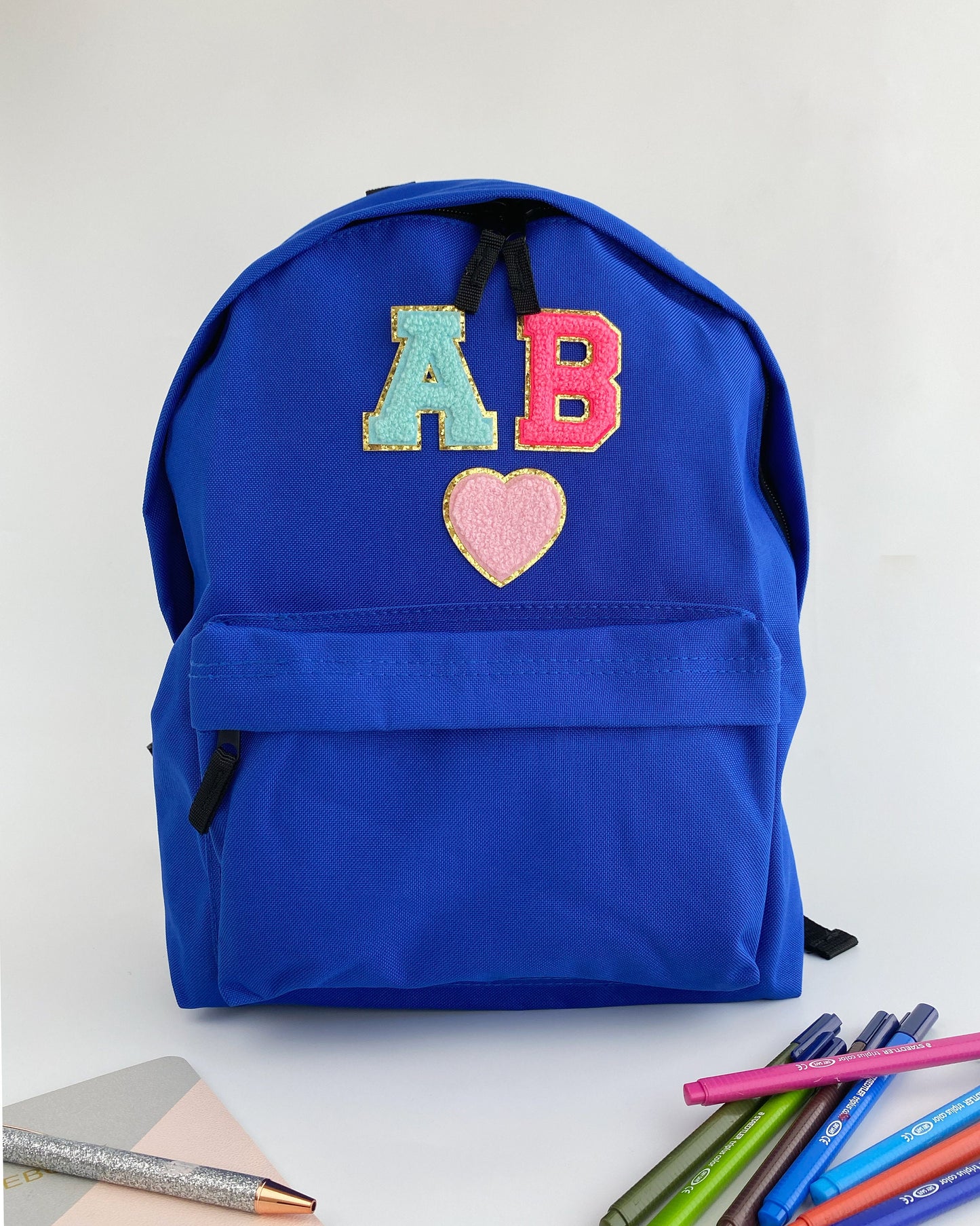 Custom Nylon Backpack: Chenille Letter Patches, Personalized Travel Bag