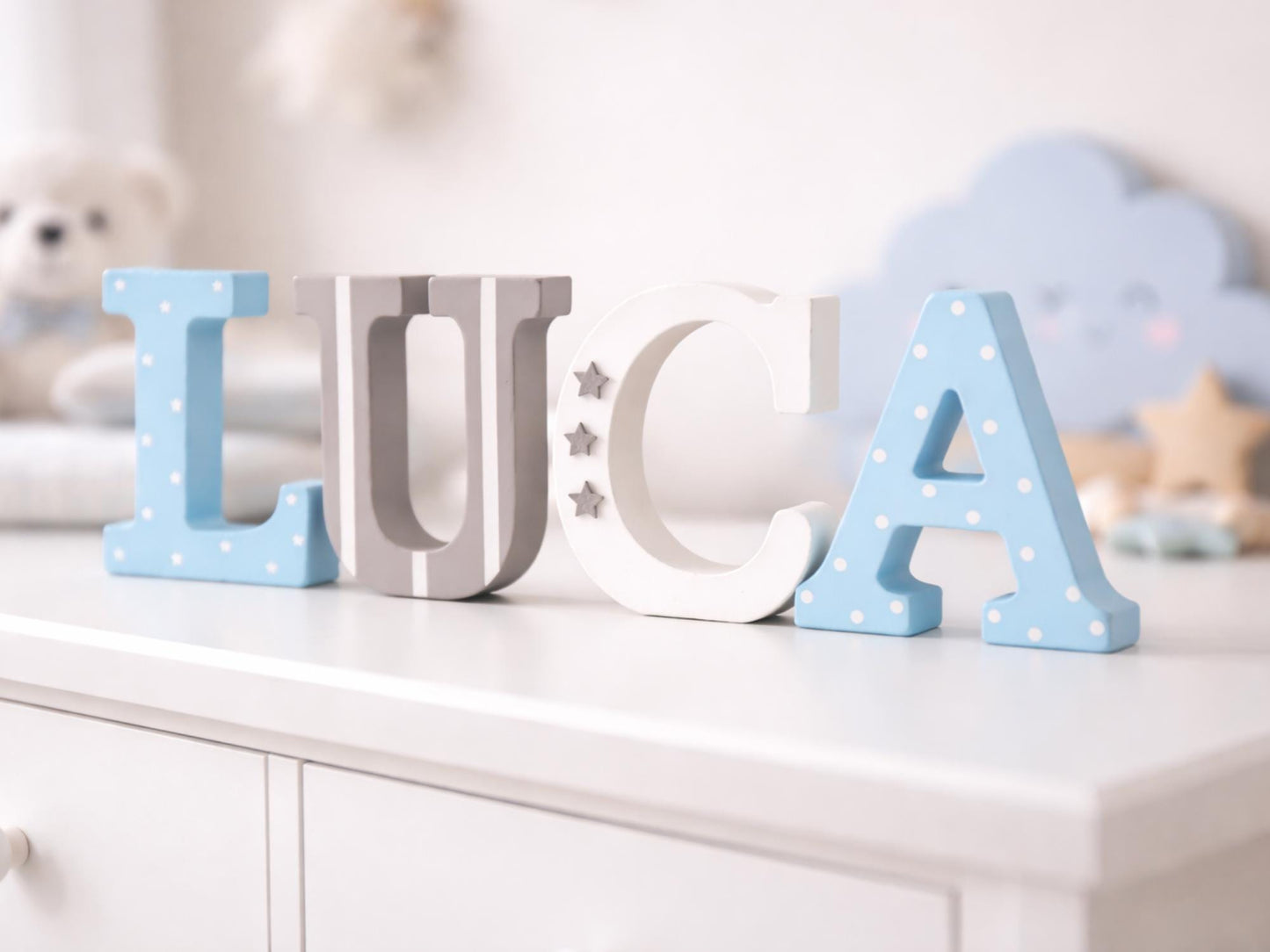 Wooden Name Letters – Baby Name Sign for Nursery – Custom Wood Name Sign – Girls & Boys Room Decor