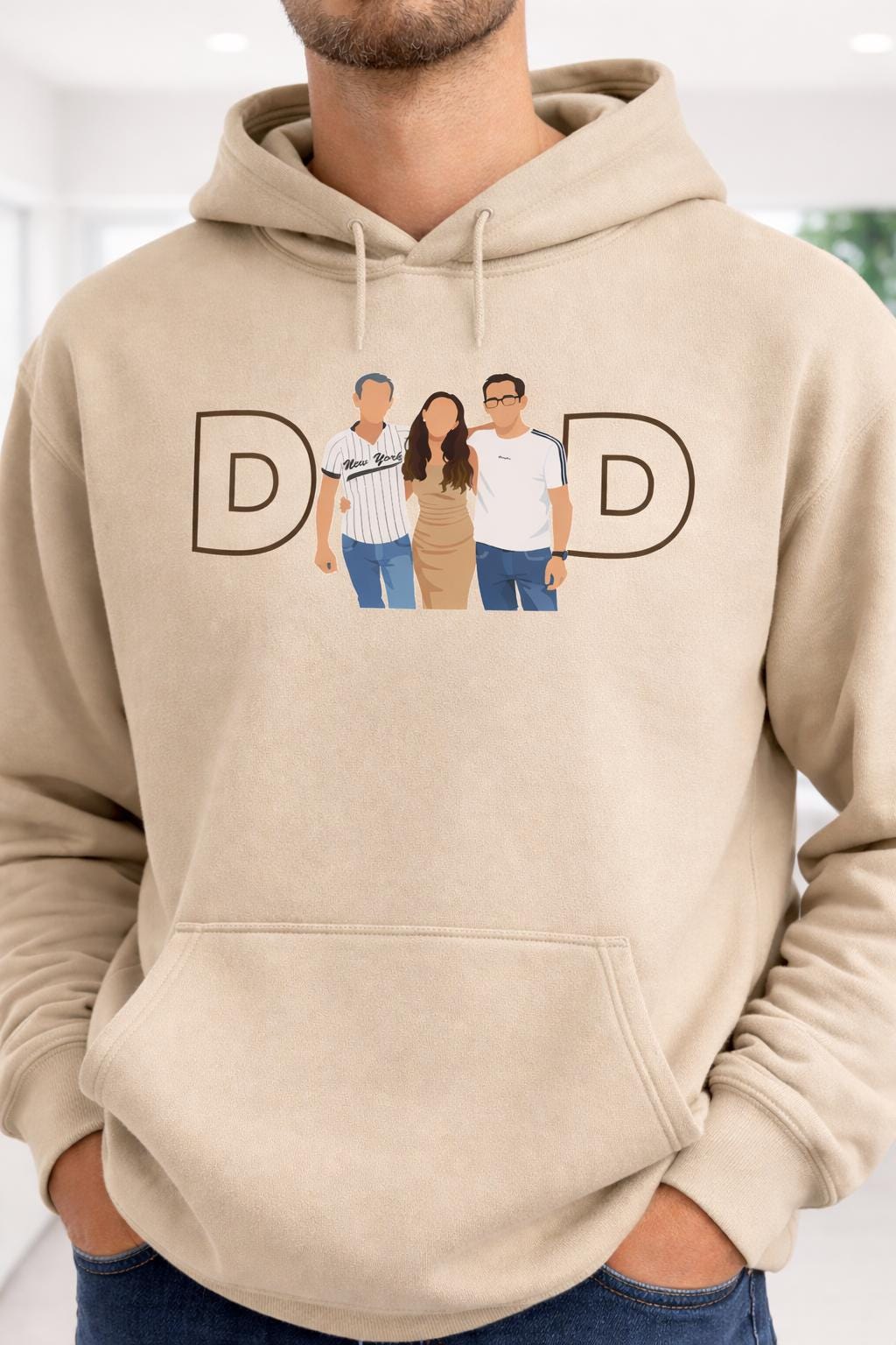 Custom Dad Portrait Sweatshirt, Personalized Father's Day Gift