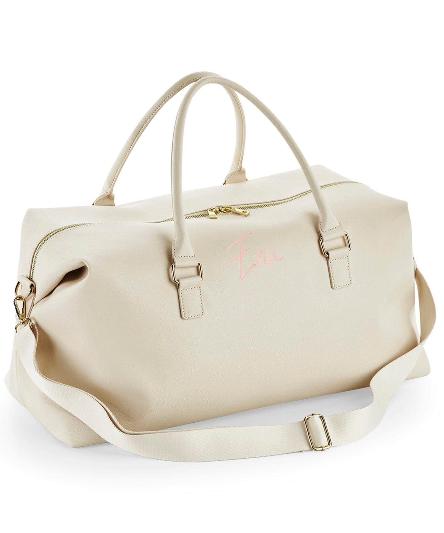 Personalized Leather Look Weekend Bag: Custom Holdall