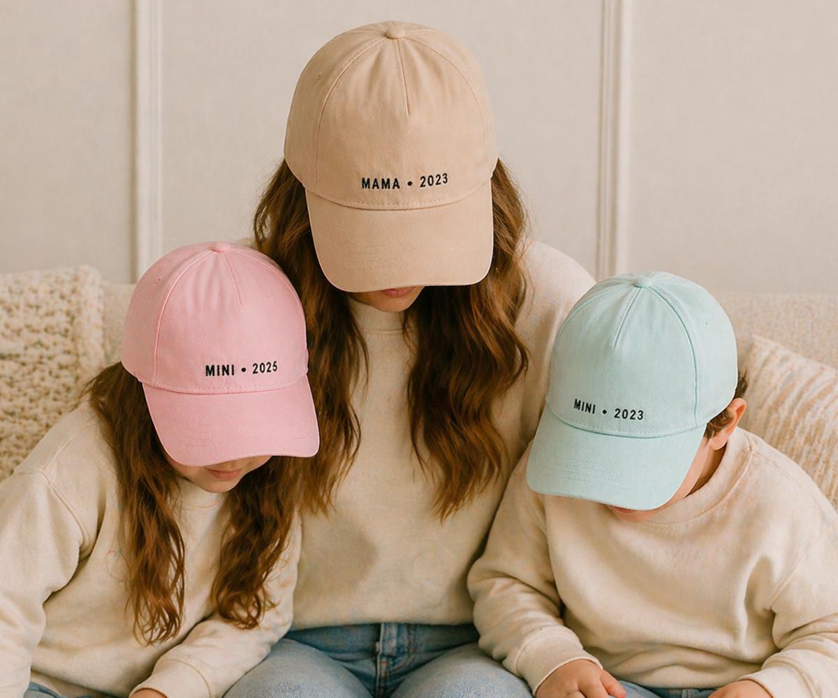 Custom Embroidered Family Matching Caps, Dad Mom and Mini Hats, Mother's Father's Day Gift