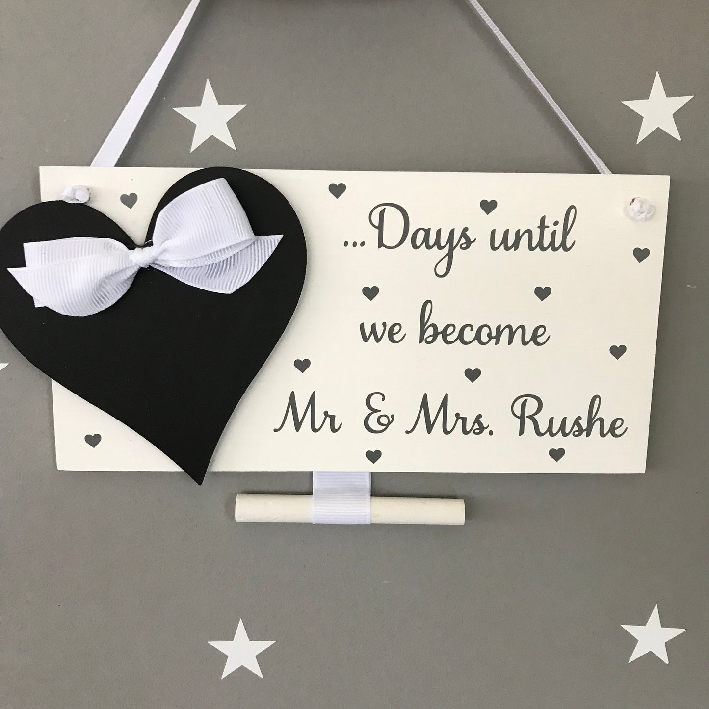 Personalized Wedding Countdown Sign: Mr & Mrs, Days Until I Do