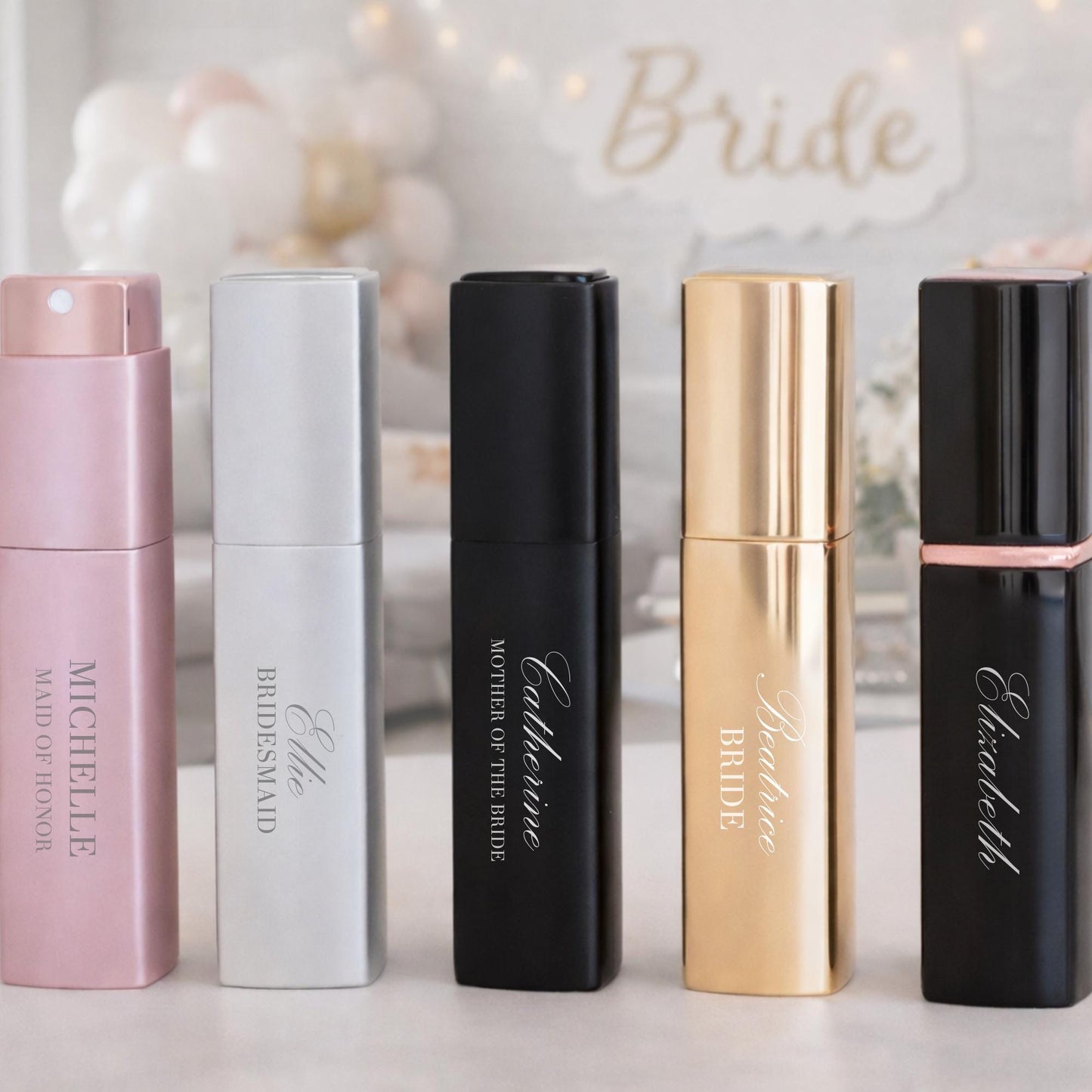 Personalized Perfume Bottle, Bridesmaid Maid of Honour Gift, Custom Engraved Refillable Keepsake