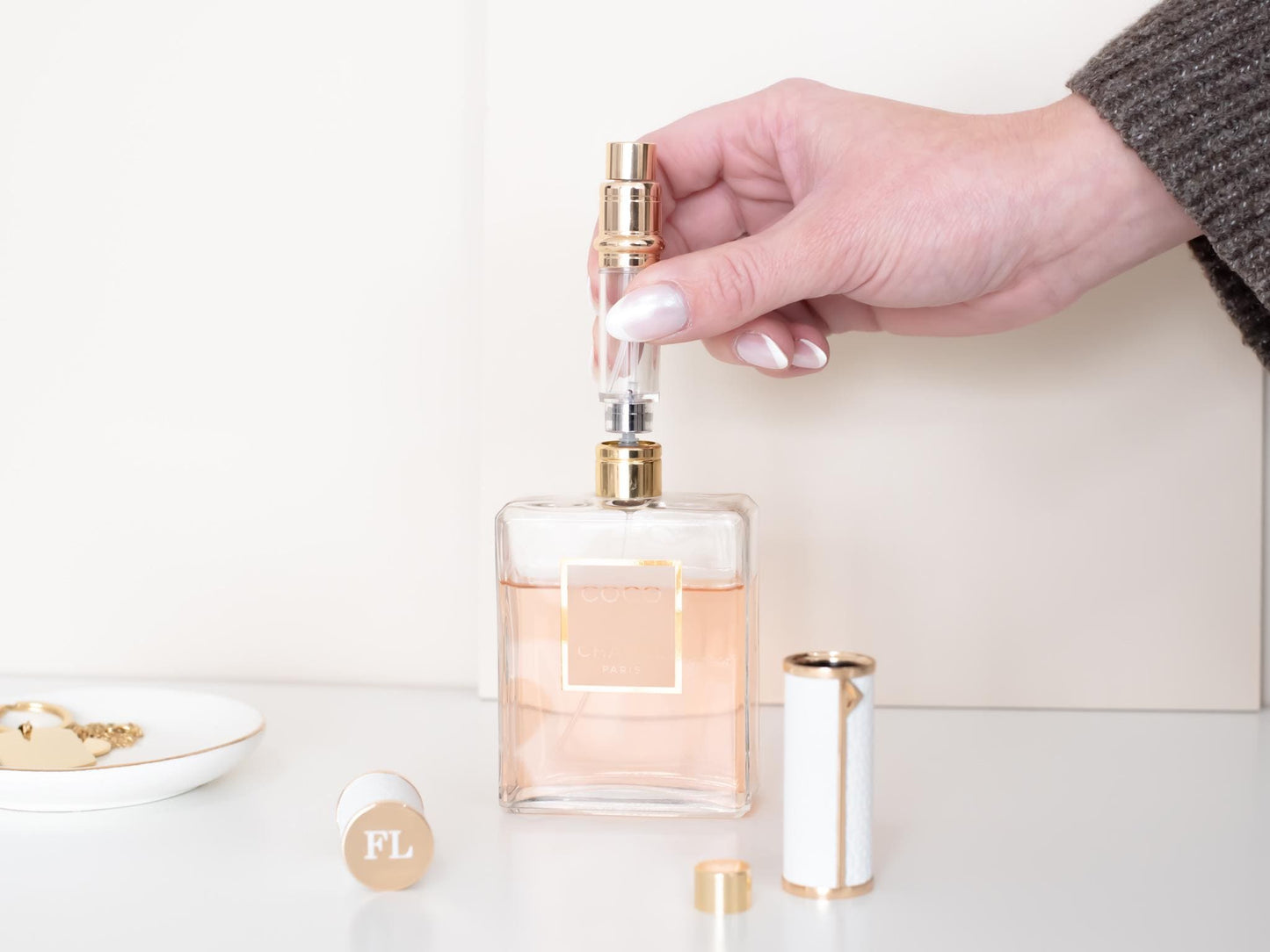 Personalized Travel Perfume Atomizer: Mr & Mrs Honeymoon Gift Set