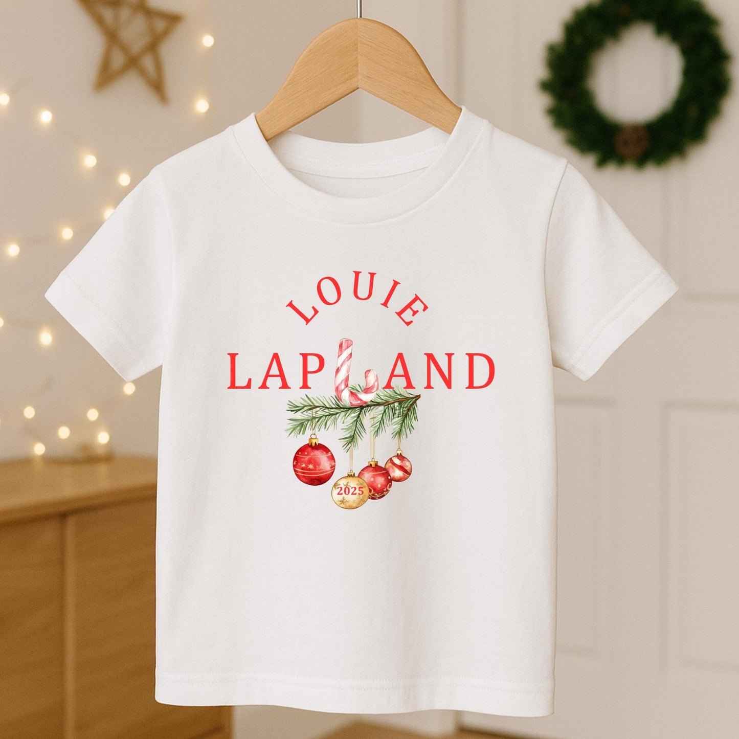 Personalised Kids name Lapland Christmas Jumper 2025 – Candy Cane Design