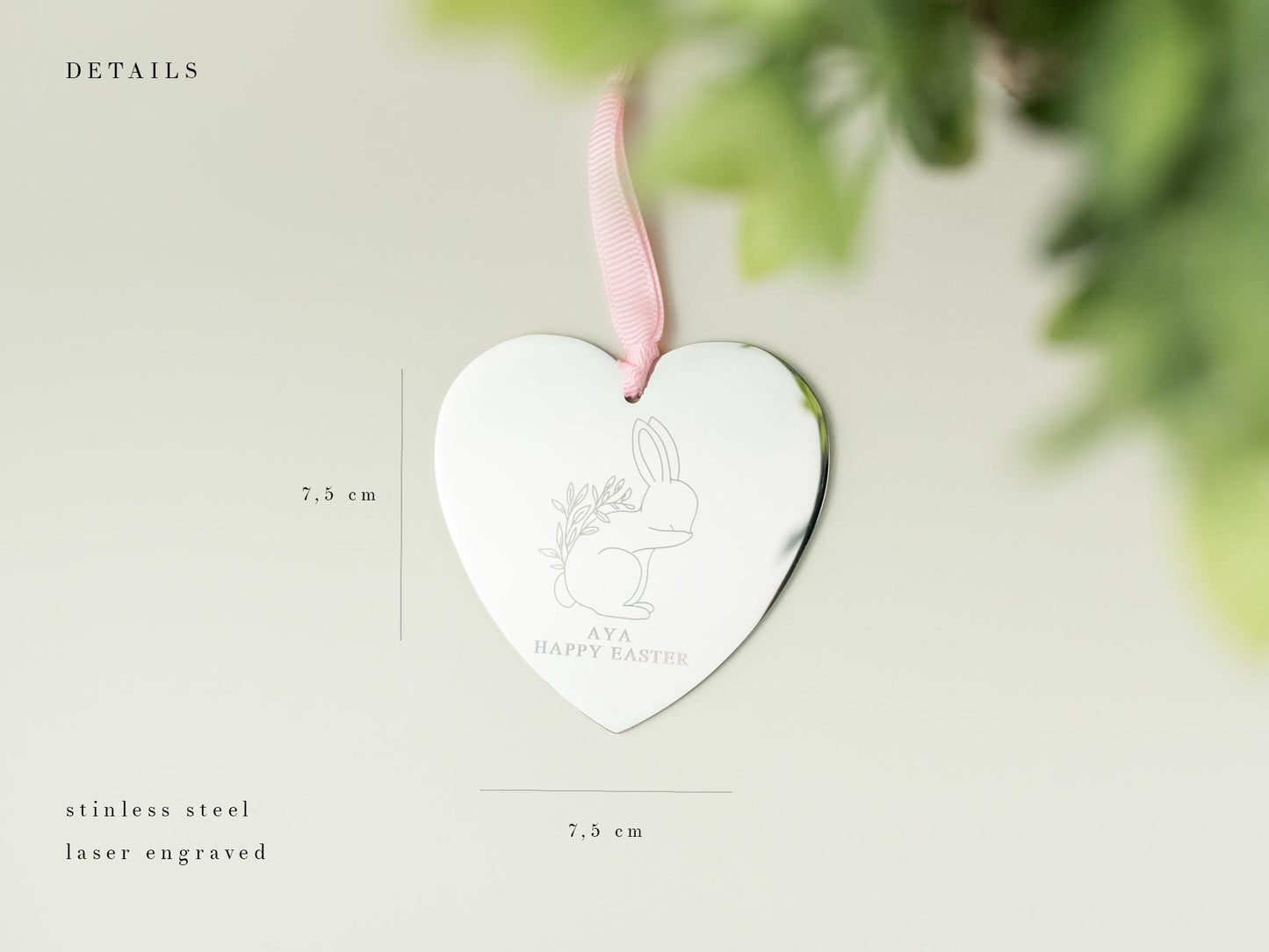 Personalized Easter Basket Tag: Engraved Metal Bunny Name Tag