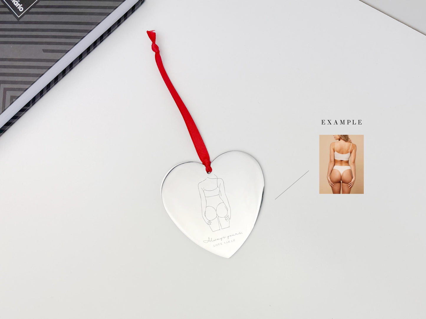 Personalized Photo Engraved Heart Ornament, Mother's Day Gift