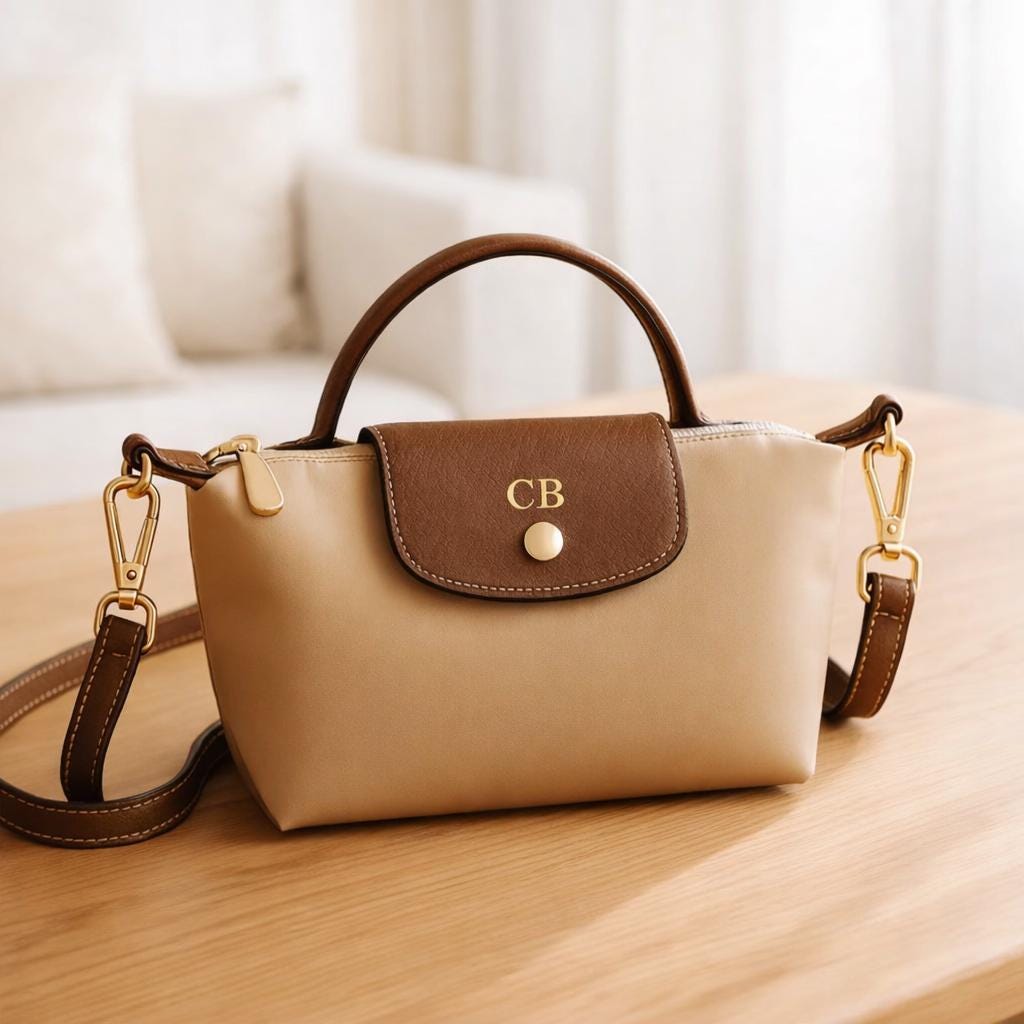 Personalised handbag with Custom Initials for mothers day