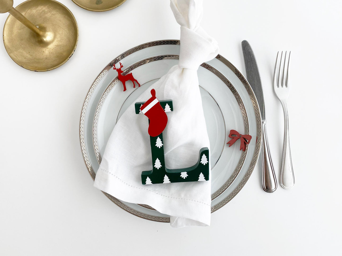 Personalized Christmas Wooden Name Letters: Holiday Table Decor