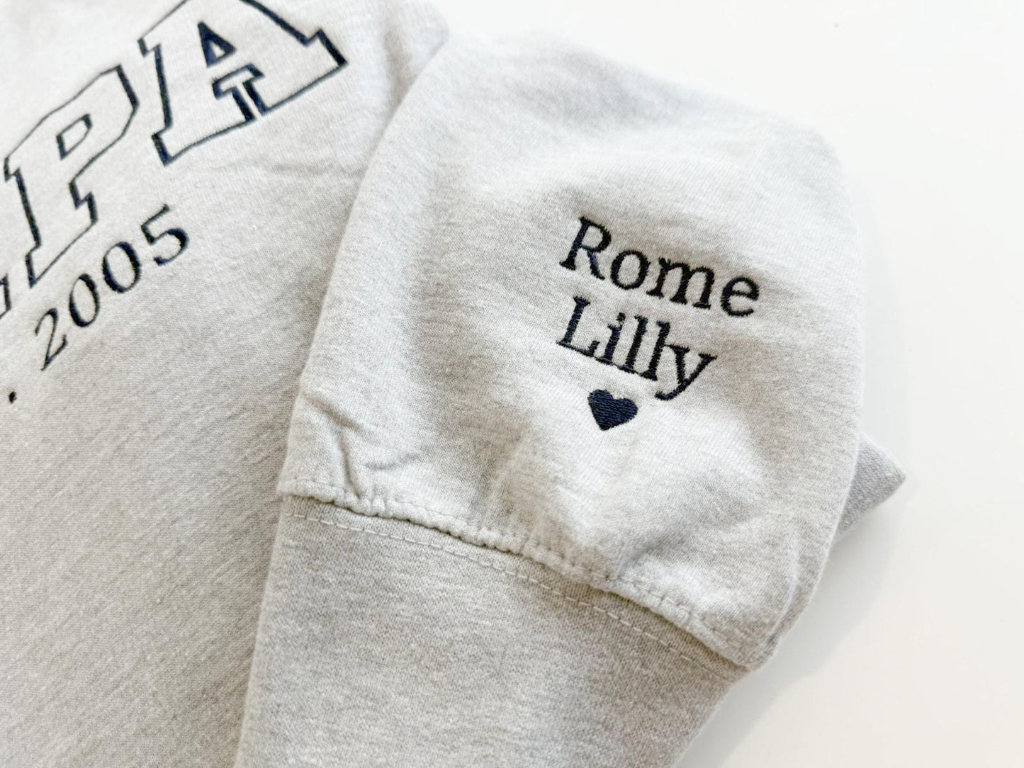 Personalized Papa Hoodie: Embroidered Dad Sweatshirt with Custom Names
