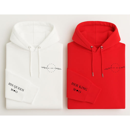 Custom Couple Hoodie: Morse Code Anniversary, Valentine Gift
