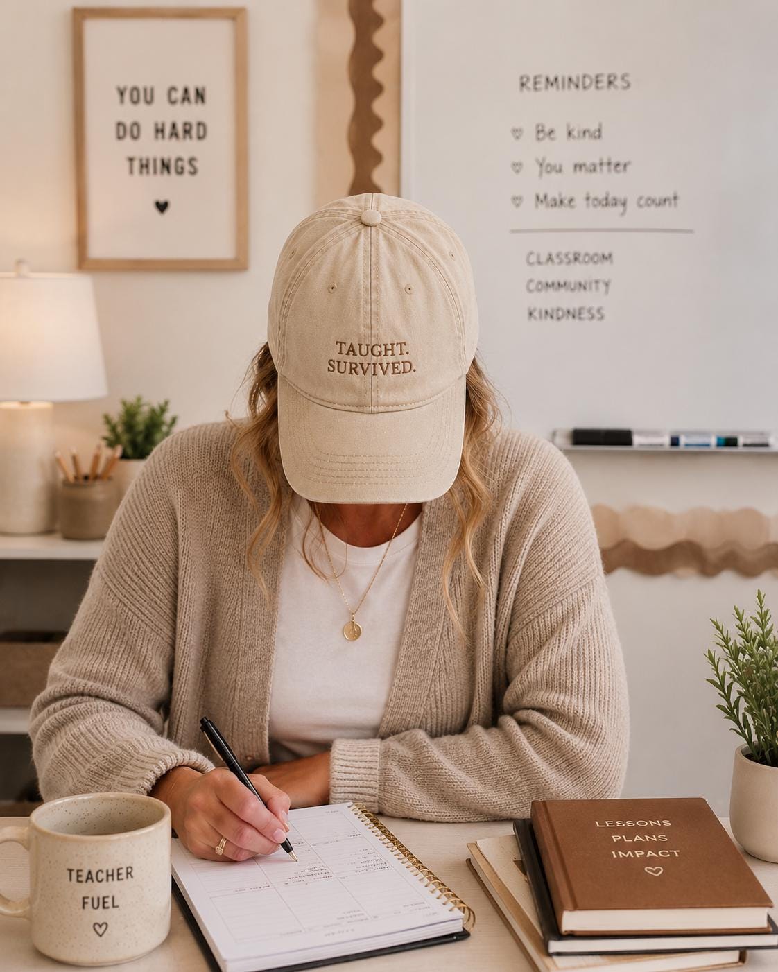 Personalised Teacher Baseball Cap, Custom Name Embroidered Hat, Teacher Appreciation Gift