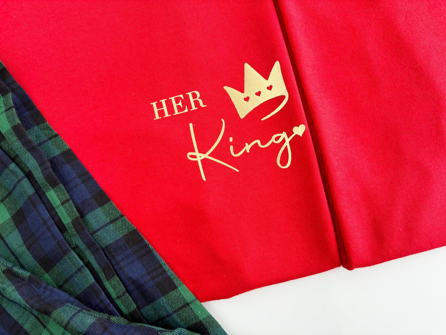 Valentines Matching Pyjamas: Mr & Mrs Cotton Flannel Set