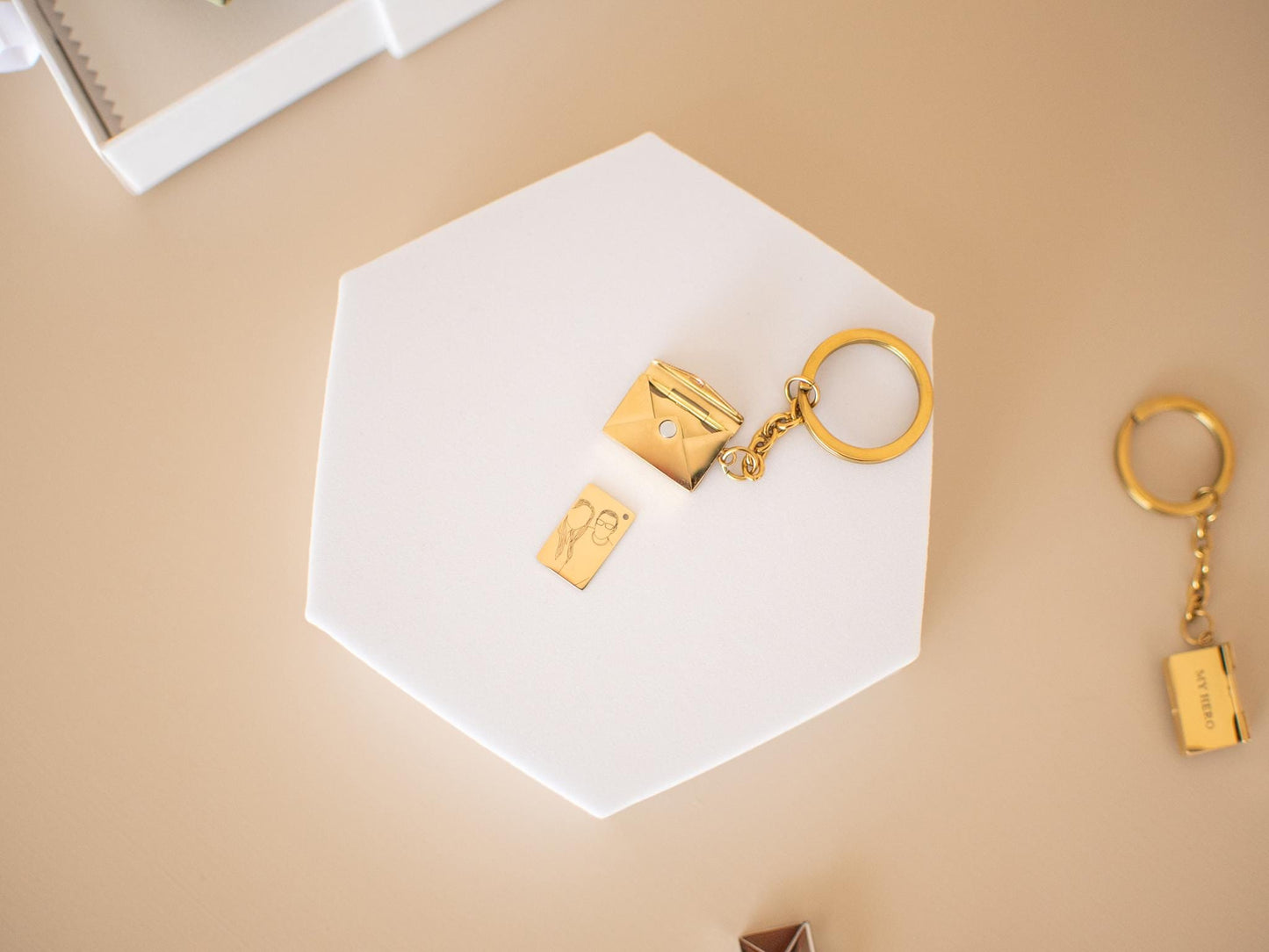 Personalized Envelope Keychain: Engraved Stainless Steel Love Letter