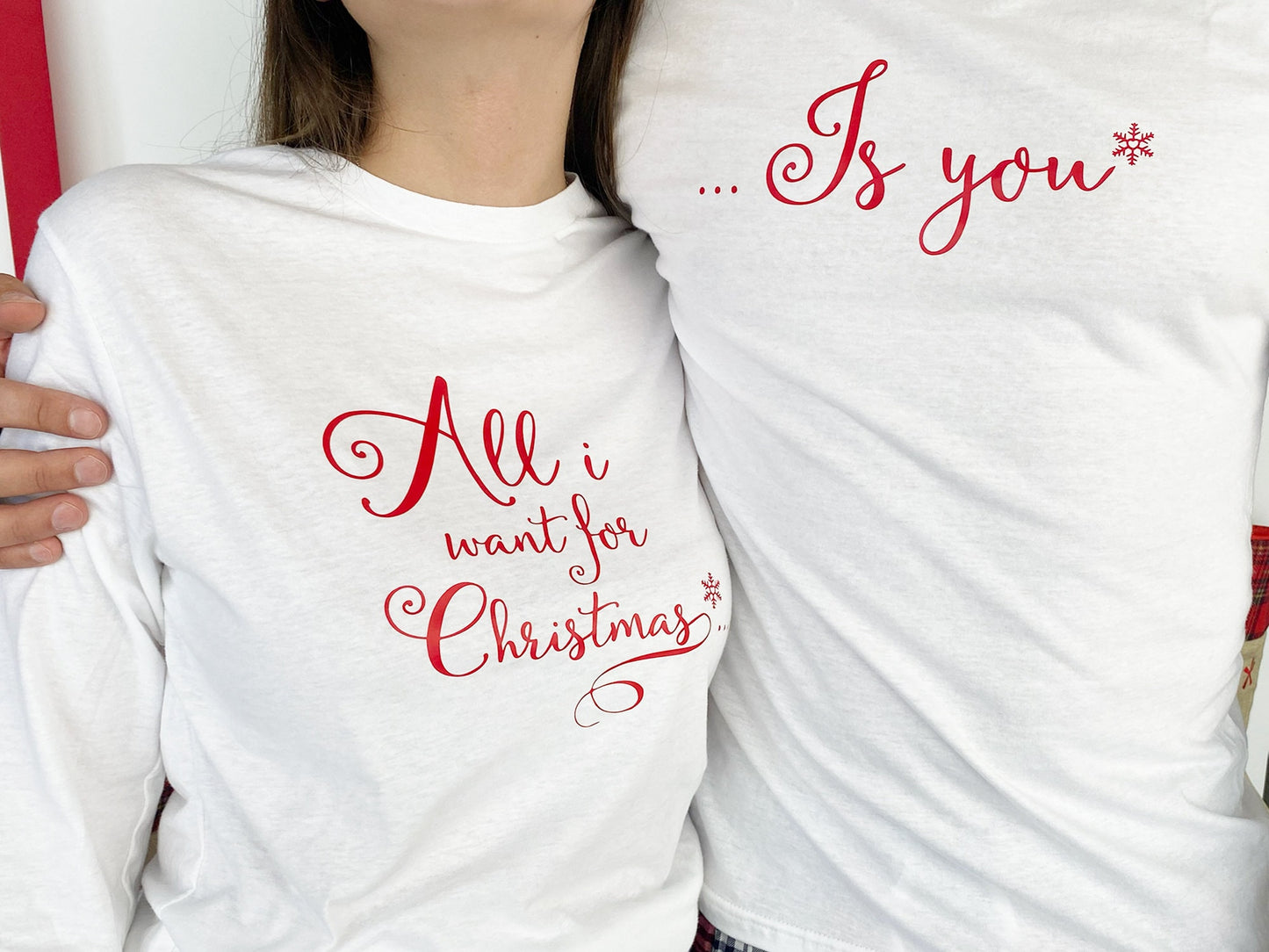 Personalized Christmas Couples Pyjamas: Flannel Tartan Matching Set