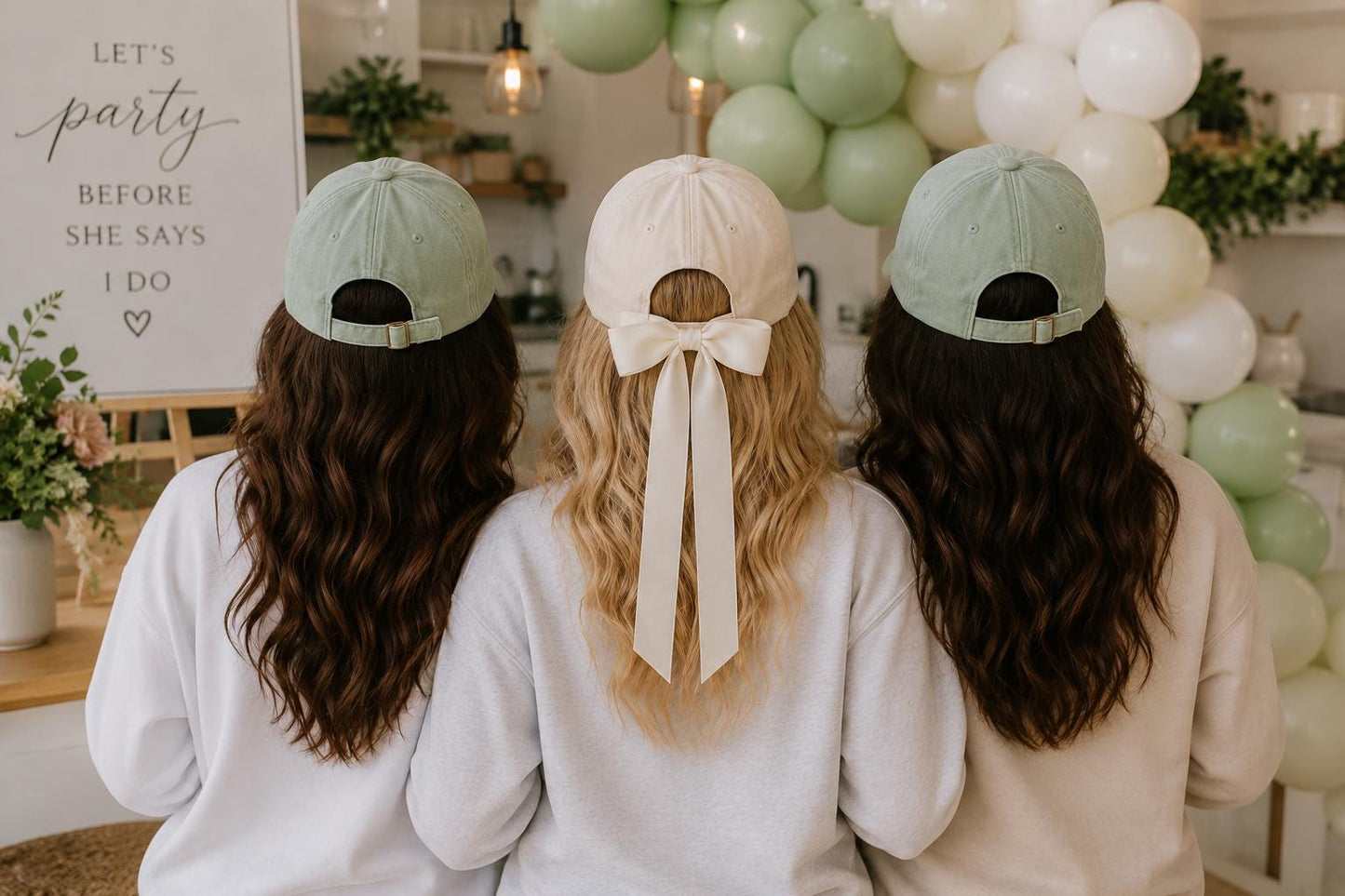 Custom Embroidered Bride Baseball Cap with Bow, Bridal Party Hat, pink bridesmaid hat