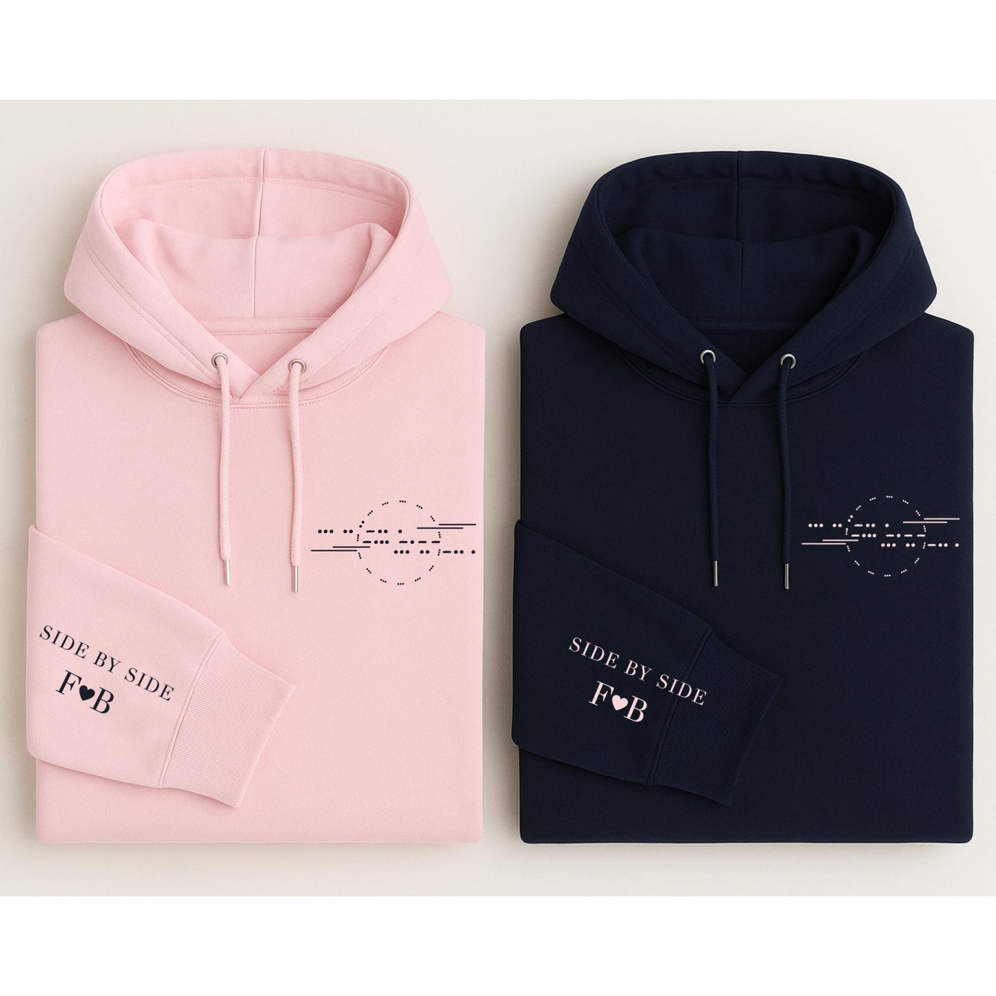 Custom Couple Hoodie: Morse Code Anniversary, Valentine Gift