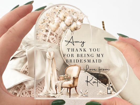 Personalized Bridesmaid Thank You Gift: Wedding Keepsake Block