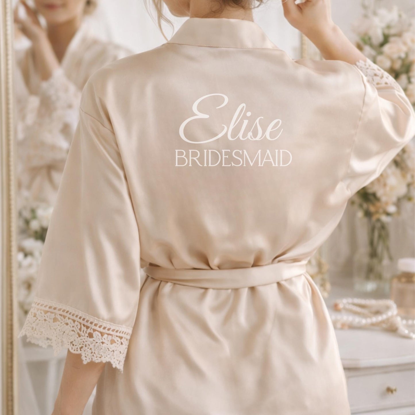 Monogram satin bathrobes for Bridesmaids