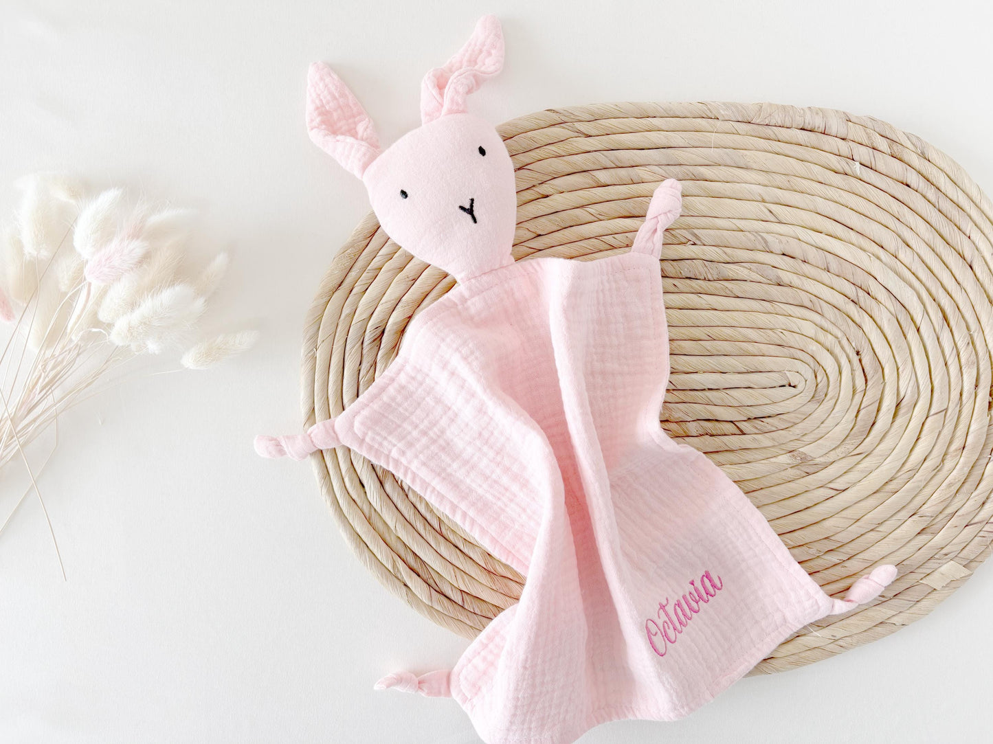 Personalized Baby Bunny Comforter: Muslin Easter Gift