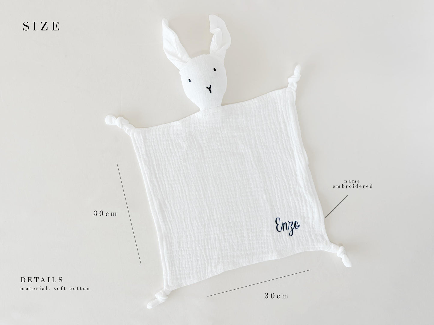 Personalized Baby Bunny Comforter: Muslin Easter Gift
