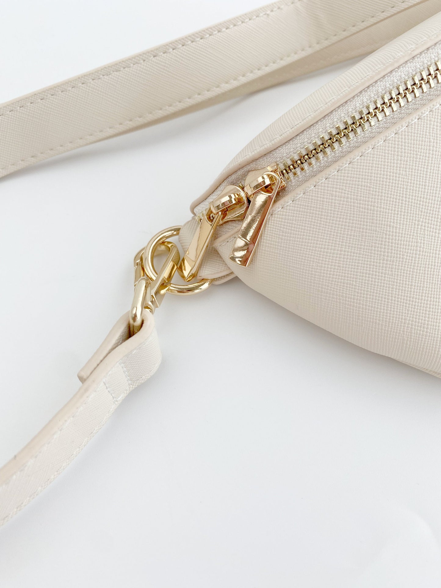 Personalized Faux Leather Crossbody Fanny Pack with Embroidered Strap