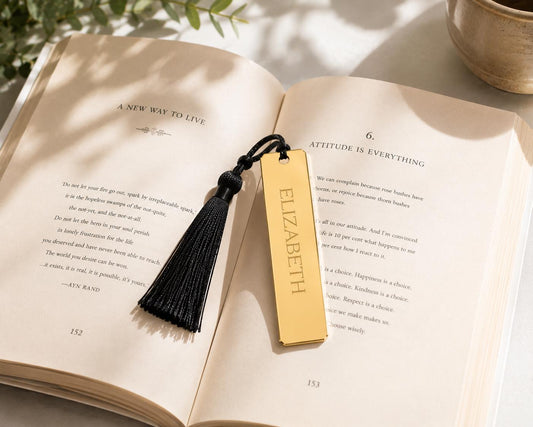 Personalised Gold Mirror Acrylic Place Cards: Wedding Name Tags, Event Seating, Bookmark Keepsake